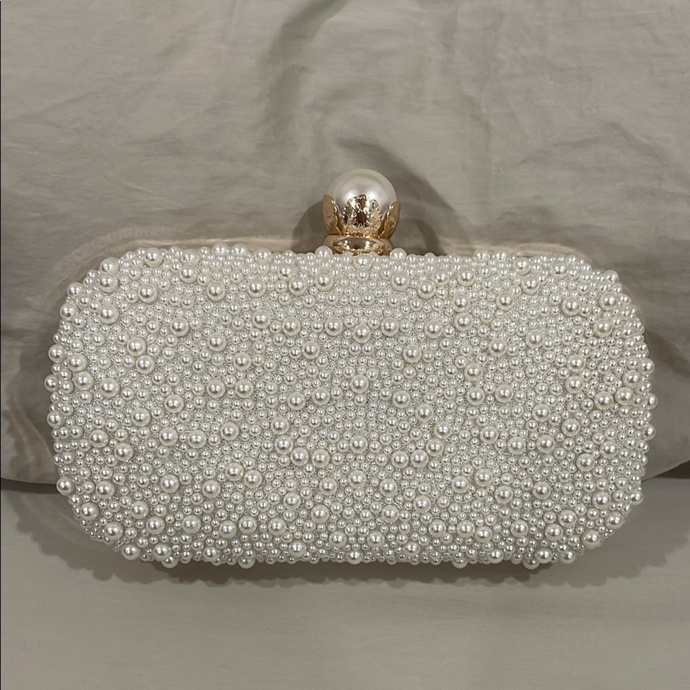 New pearl gold glitter clutch shoulder bag